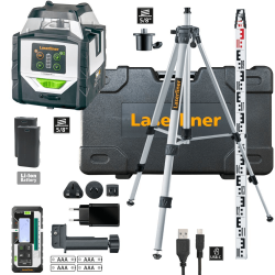 Laserliner Duraplane Plus G360 Set 175 cm | Υβριδικό Πράσινο Laser 360° με Δέκτη και Τρίποδο